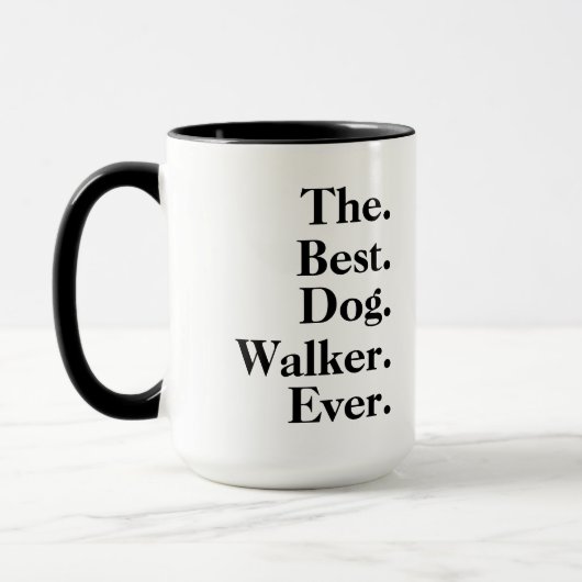 Mug  'The Best Dog Walker Ever' Playful Fun Gift  (Gauche)