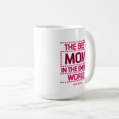 Mug The Best Mom Quote Pink Typography Personalized (Devant droit)