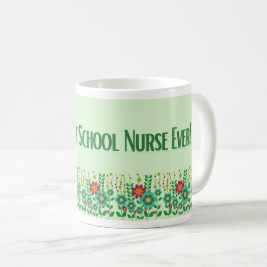 Mug The best Nurse - Floral design (Devant droit)
