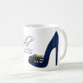 Mug Thé bleu de citation de chaussures de suède de (Devant droit)