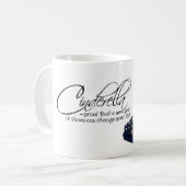Mug Thé bleu de citation de chaussures de suède de (Devant gauche)