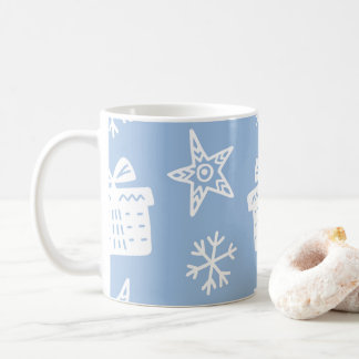 Mug Thé bleu de Noël flocons de neige d'hiver