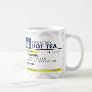 Mug Thé chaud de prescription drôle avec le monogram