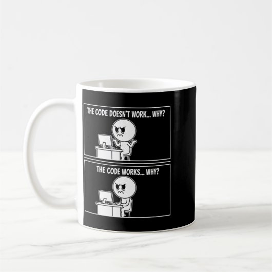 Mug The Code Doesn't Work Funny Programmer Computer En (Gauche)