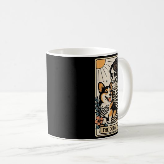 Mug The Corgi Mom Tarot Card Skeleton Gothic Dog (Devant droit)