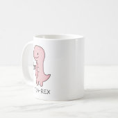 Mug thé de dinosaure petit caricature rose mignon (Devant gauche)