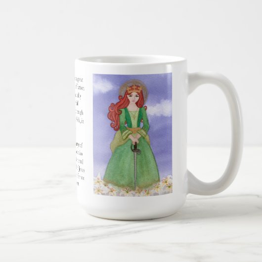 Mug Thé de prière de l'aquarelle St. Dymphna (Droite)