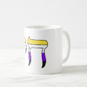 Mug Thé du drapeau de fierté non binaire (Devant droit)