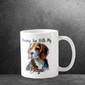 Mug Thé du matin amusant Beagle Brun/Blanc