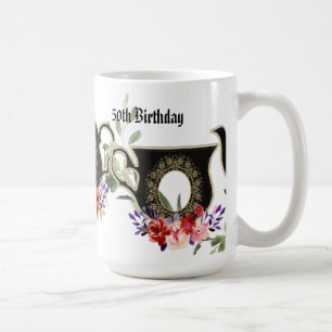 Mug Thé Floral Noir Afternoon Tea 50th Birthday Co