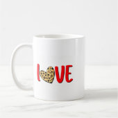 Mug The Greatest Is Love Valentines Day Leopard Heart  (Gauche)