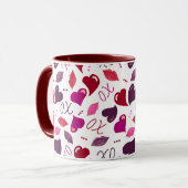 Mug The Love Mug! Valentine Hearts,Lips,XOs (Devant gauche)