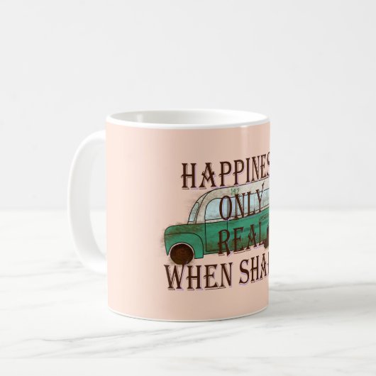 Mug The Magic Bus: Happiness Only Real When Shared -  (Devant gauche)
