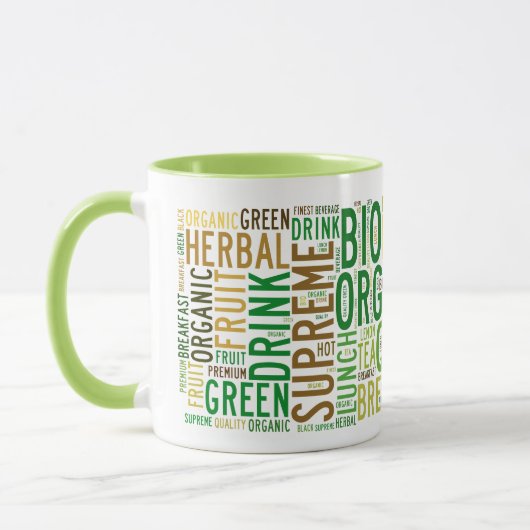Mug Thé petit-déjeuner textuel (Gauche)