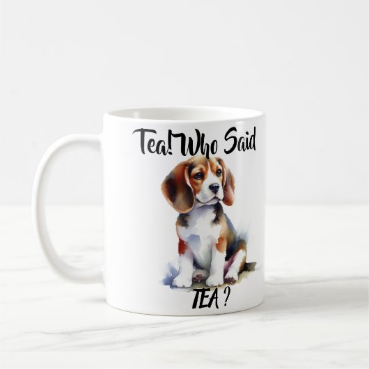 Mug Thé! Qui A Dit Du Thé ? Beagle (Gauche)