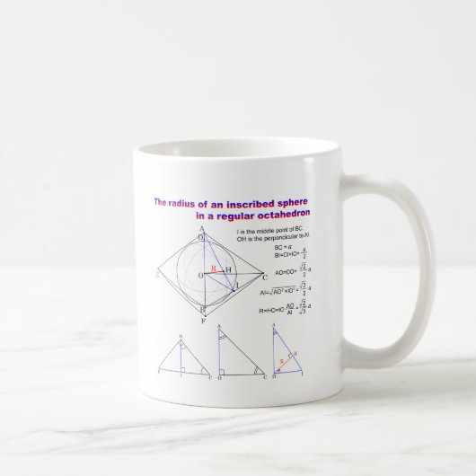 Mug The radius of an inscribed sphere in octahedron (Droite)