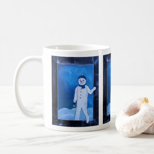 Mug The Snowman's Escape Painting by Alfred Fox  (Avec donut)