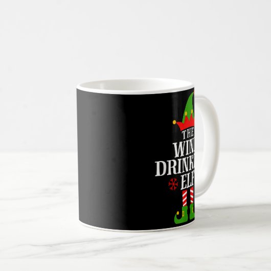 Mug The Wine Drinking Elf Funny Matching Family Christ (Devant droit)