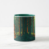 Mug Théâtre de la routine de jogging en forêt le matin (Centre)