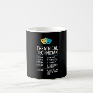 Mug théâtre dramatique de techniciens de théâtre a