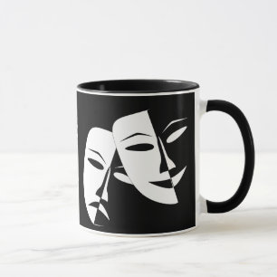 Mug Théâtre Masque Comédie Tragédie Noir Blanc Per