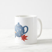 Mug Théière et feuille d'érable d'automne (Devant droit)