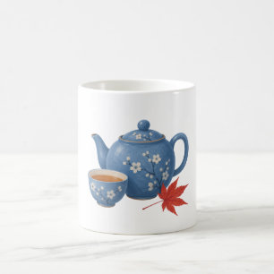 Mug Théière et feuille d'érable d'automne