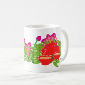 Mug Théière Jardin Fleur Rose - Charme Floral (Devant droit)