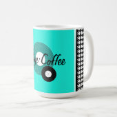 Mug Thème années 50 turquoise, noir et blanc (Devant droit)