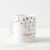 Mug Thème café pour n'importe quelle année d'anniversa (Devant gauche)