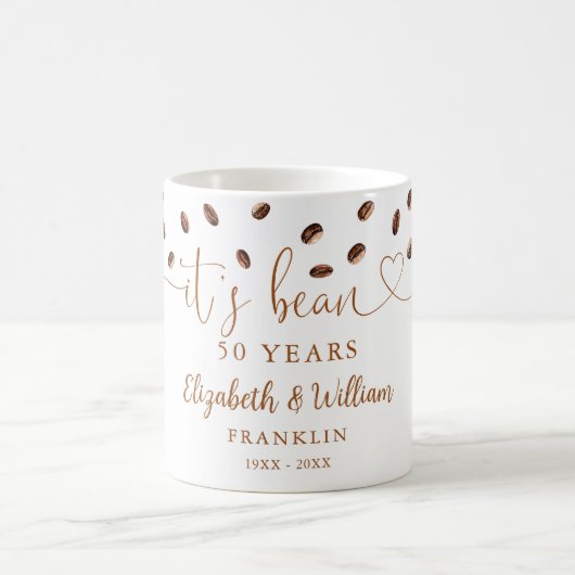 Mug Thème café pour n'importe quelle année d'anniversa (Centre)