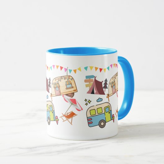Mug Thème Camping Rétro (Devant droit)