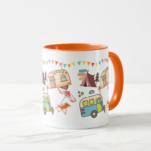 Mug Thème Camping Rétro (Devant droit)