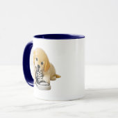 Mug Thème de baskets pour chiot mignon et joueur (Devant gauche)