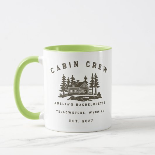 Mug Thème de camp de week-end de fête de bachelorette (Gauche)