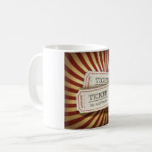 Mug Thème de carnaval de talon de billet à l'ancienne (Devant gauche)