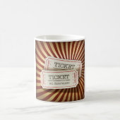 Mug Thème de carnaval de talon de billet à l'ancienne (Centre)