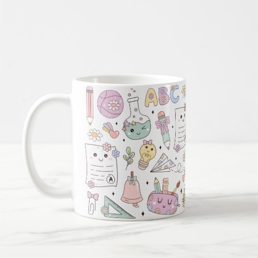 Mug Thème de conception d'école Groovy (Gauche)