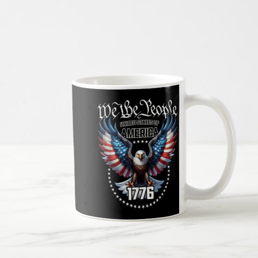 Mug Thème de drapeau américain patriotique de l'aigle (Droite)