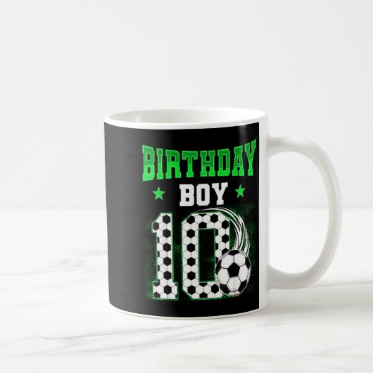 Mug Thème de fête drôle de 10e anniversaire garçon foo (Droite)