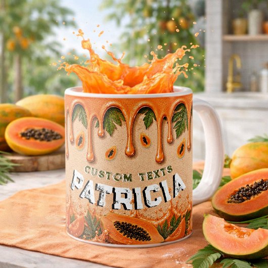 Mug Thème de fruit papaye pour soirée tropicale rétro