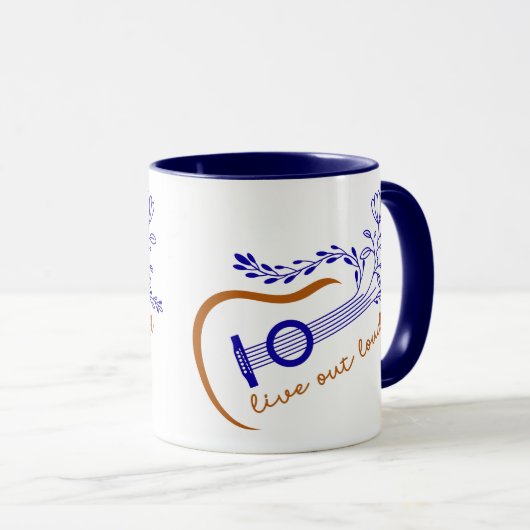 Mug Thème de guitare en direct (Devant droit)