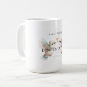Mug Thème de mariage pour Sauvegarder la Date (Devant gauche)