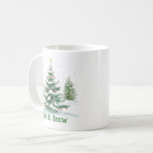 Mug Thème de Noël Arbre de Noël Laisser Neige (Devant gauche)