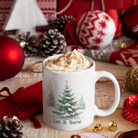 Mug Thème de Noël Arbre de Noël Laisser Neige