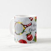 Mug Thème de noël de tennis (Devant gauche)