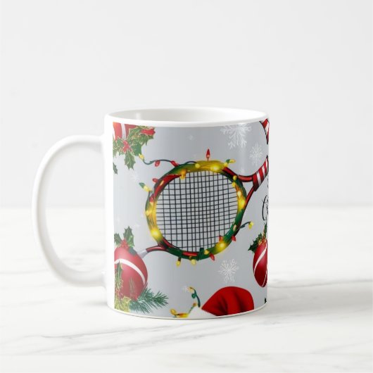 Mug Thème de noël de tennis (Gauche)