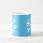 Mug Thème de Noël des Flammes de neige bleues et blanc (Centre)