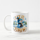 Mug Thème de Noël Laisser Il Neige Mignonne Snowman (Gauche)