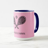 Mug Thème de tennis Monogramme Nom Entraîneur (Devant droit)